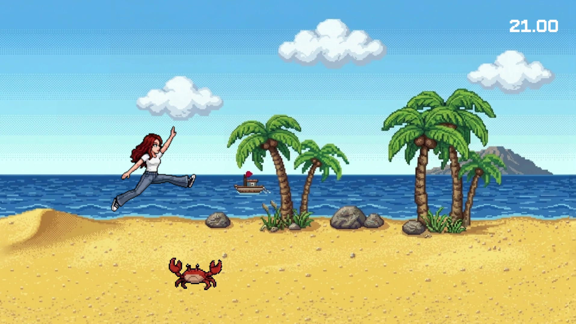 {lang === 'en' ? 'Game screenshot showing a beach level' : 'Captura del juego mostrando un nivel de playa'}